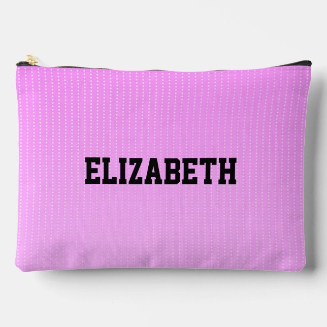 White dots pink pattern accessory pouch (Front)