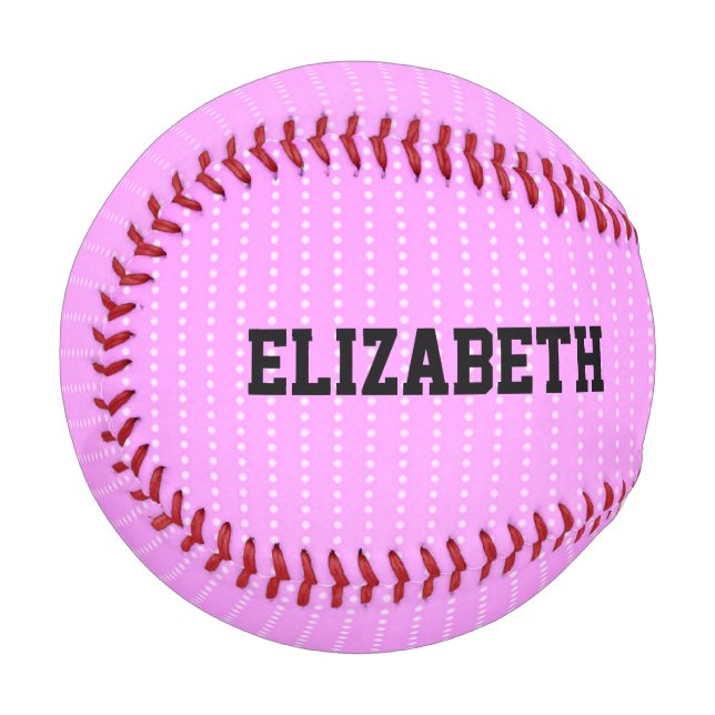 White dots pink pattern baseball (Front Left)