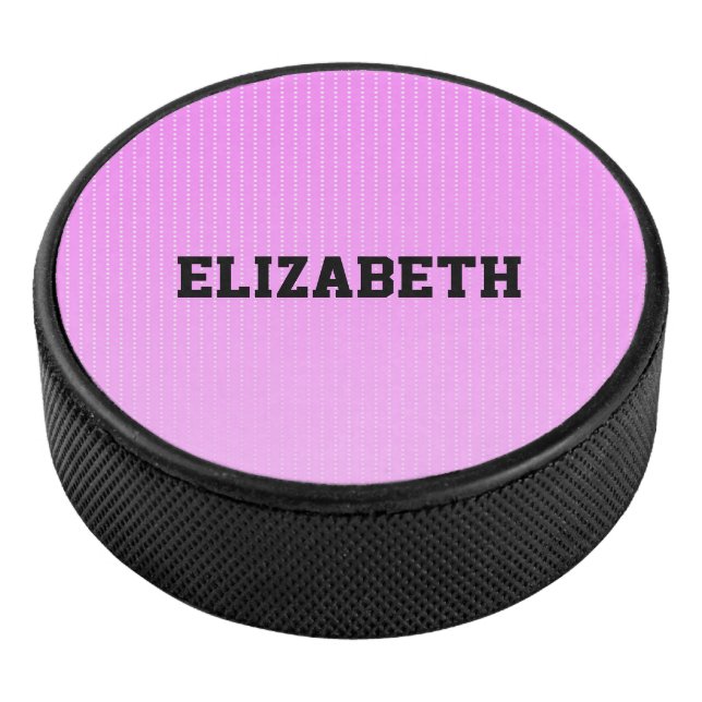 White dots pink pattern hockey puck (3/4)