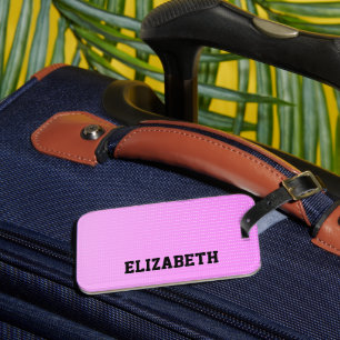 White dots pink pattern luggage tag