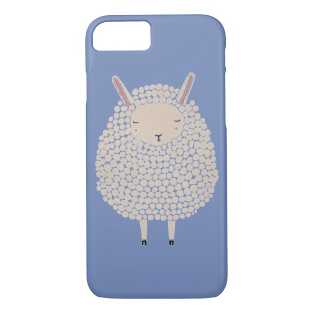White Dots Round Sleeping Sheep Case-Mate iPhone Case (Back)
