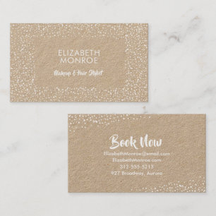 White Dots Salon Makeup Hair Stylist Kraft Business Card