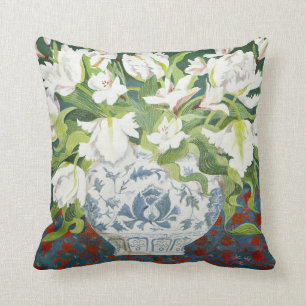 White double tulips and alstroemerias 2013 cushion