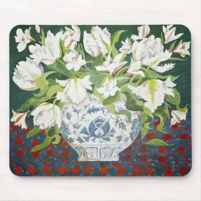 White double tulips and alstroemerias 2013 mouse mat (Front)