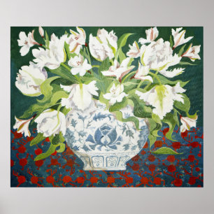 White double tulips and alstroemerias 2013 poster