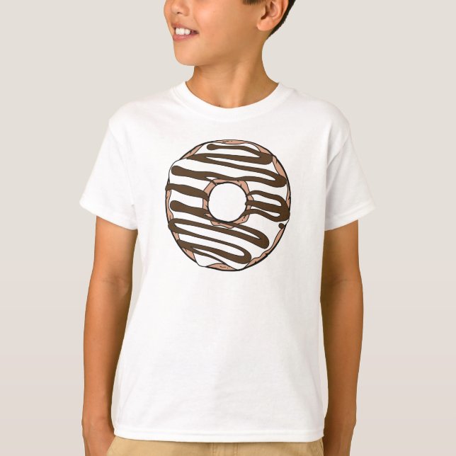 White Doughnut, Doughnut, Chocolate, Icing, Frosti T-Shirt (Front)
