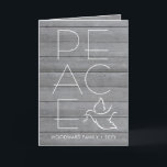 White Dove 1 Photo Modern Peace Grey Wood Folded Holiday Card<br><div class="desc">Wish family and friends a simple gift of peace for the holidays with an elegant dove one photo folded greeting card. All wording on this template is simple to customise, making it suitable for Christmas, New Years, Hanukkah and Rosh Hashanah. The modern grey and white design features rustic faux grey...</div>