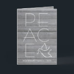 White Dove 1 Photo Modern Peace Grey Wood Folded Holiday Card<br><div class="desc">Wish family and friends a simple gift of peace for the holidays with an elegant dove one photo folded greeting card. All wording on this template is simple to customise, making it suitable for Christmas, New Years, Hanukkah and Rosh Hashanah. The modern grey and white design features rustic faux grey...</div>