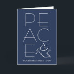 White Dove 1 Photo Modern Peace Navy Blue Folded Holiday Card<br><div class="desc">Wish family and friends a simple gift of peace for the holidays with an elegant dove one photo folded greeting card. All wording on this template is simple to customise, making it suitable for Christmas, New Years, Hanukkah and Rosh Hashanah. The modern minimalist navy blue and white design features a...</div>