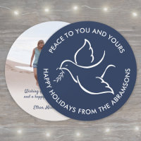 White Dove Bird of Peace Unique Round 1 Photo Navy