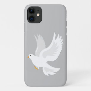 White dove bird on grey iPhone 11 case