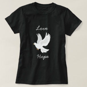 White dove bird on grey T-Shirt