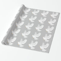 White dove bird on grey