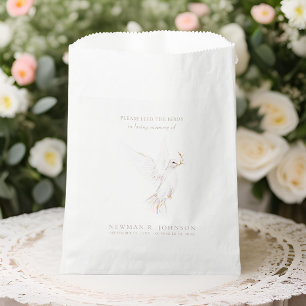 White Dove Bird Seed Packet Funeral Memorial Favour Bags