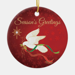 White Dove Ceramic Tree Decoration