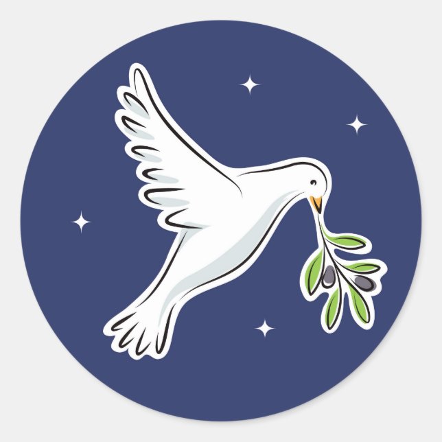 White dove christian event Christmas Classic Round Sticker (Front)