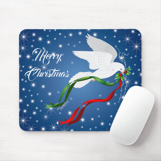White Dove Christmas Mouse Pad (With Mouse)