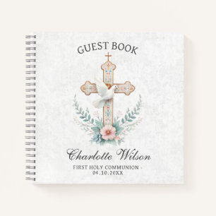 White Dove First Holly Communion Guest Book