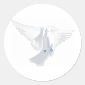 White Dove in Flight Image Classic Round Sticker