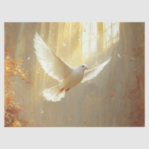 White Dove in the Light Painting Decoupage Tissue Paper