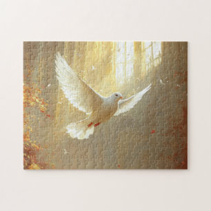 White Dove in the Light Painting Jigsaw Puzzle