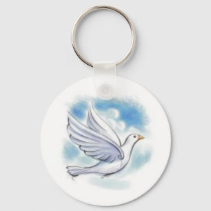 white dove key ring