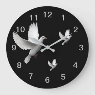 White Dove Large Clock