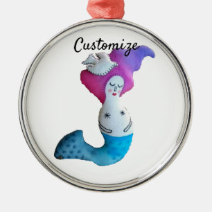 White Dove Mermaid Thunder_Cove Metal Tree Decoration