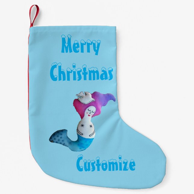 White Dove Mermaid Thunder_Cove  Small Christmas Stocking (Front)