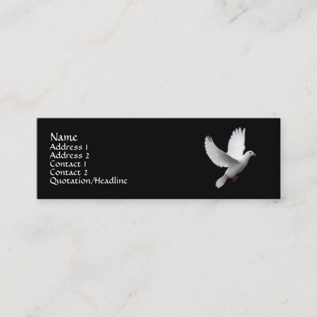 White Dove Mini Business Card (Front)
