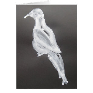 White Dove On Black Christmas Card