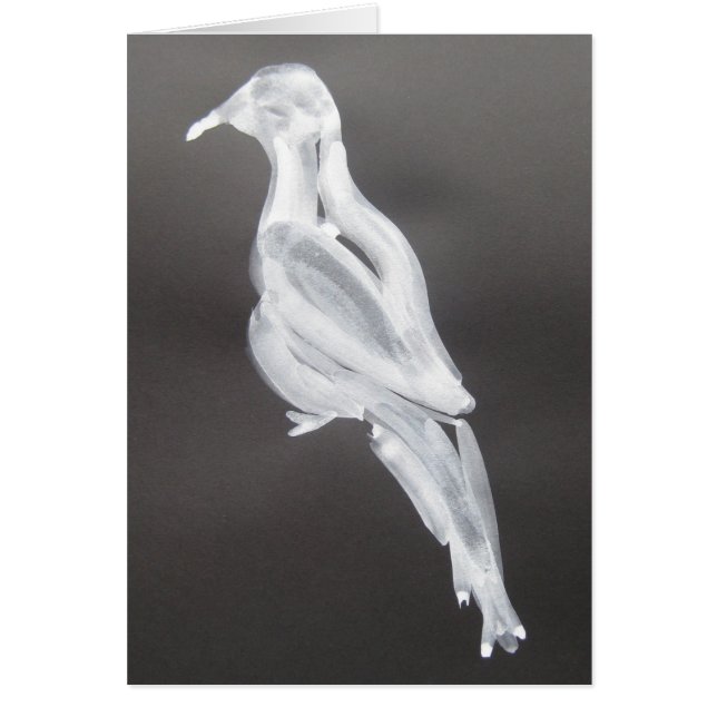 White Dove On Black Christmas Card (Front)