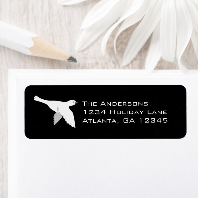 White Dove on Christmas Wood Grain Green Labels (Insitu)