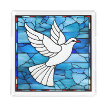 White Dove on Stained Glass