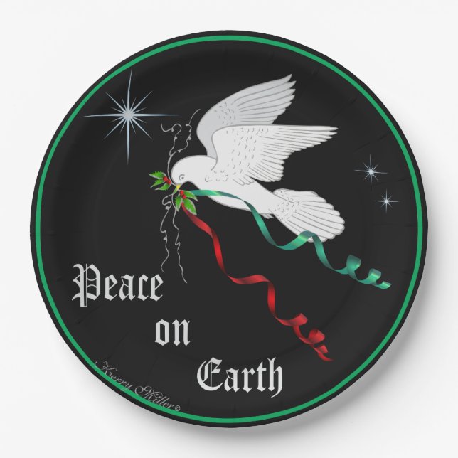 White Dove Paper Plate (Front)