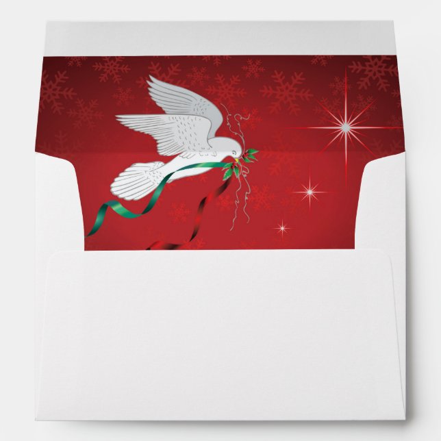 White Dove Spreading Peace On Earth Envelope (Back (Bottom))