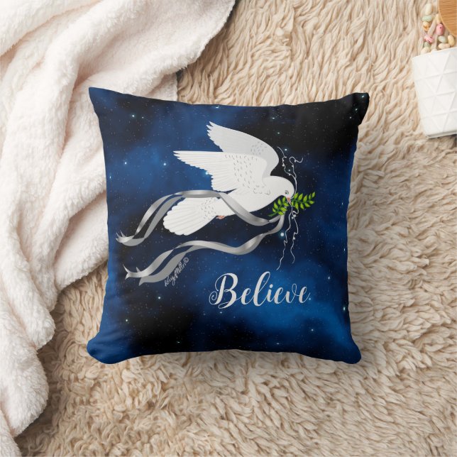 White Dove Throw Pillow (Blanket)
