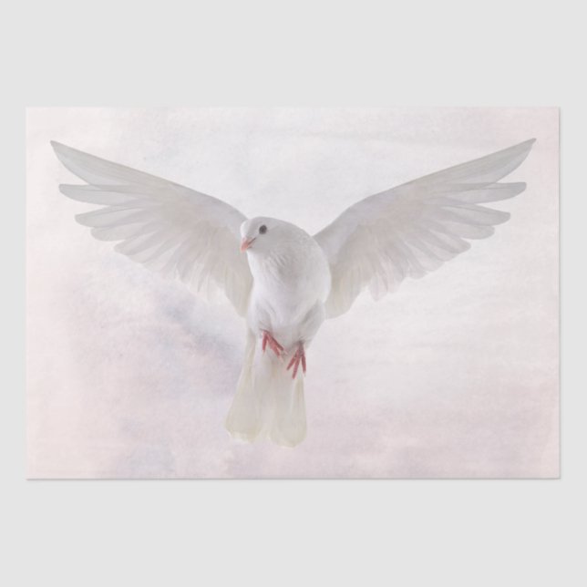 White Dove Watercolor Tissue Paper (Front)