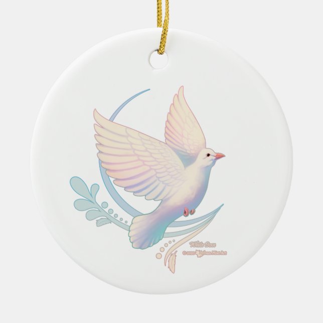 White Dove Wedding Ornament (Front)