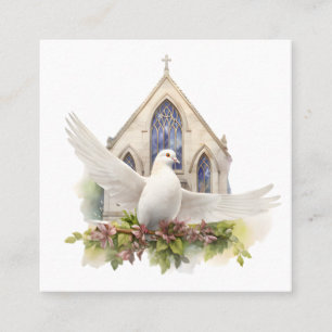 White Dove with Church Calling Card