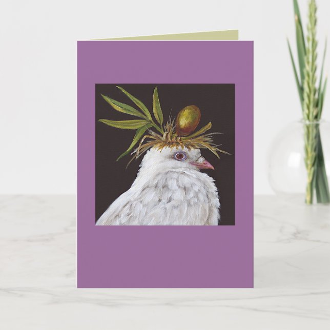 white dove with olive branch card (Front)