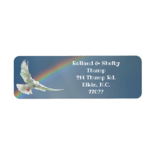 WHITE DOVE WITH RAINBOW