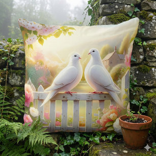 White Doves Cottage Garden Cushion