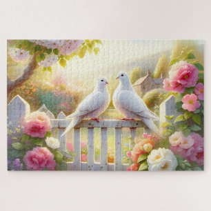 White Doves Cottage Garden Jigsaw Puzzle