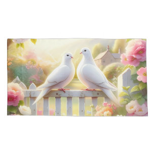 White Doves Cottage Garden Pillowcase