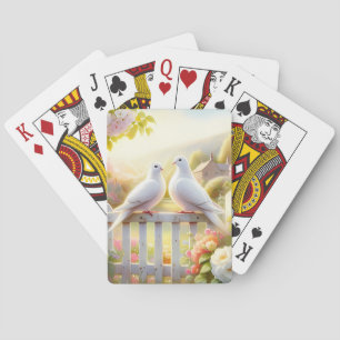 White Doves Cottage Garden Playing Cards