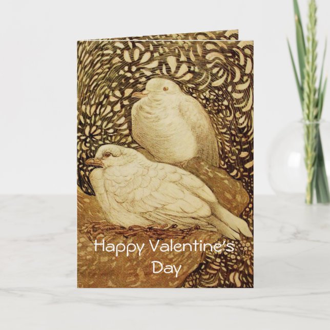 WHITE DOVES IN BROWN SEPIA HOLIDAY CARD (Front)