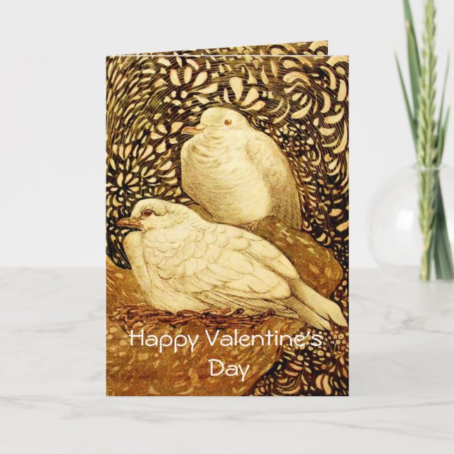WHITE DOVES IN BROWN SEPIA HOLIDAY CARD (Front)