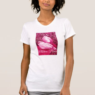 WHITE DOVES IN PINK FUCHSIA   / NATURE LOVER HEART T-Shirt