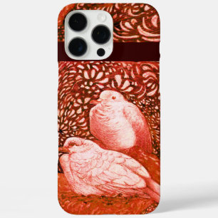 WHITE DOVES IN RED iPhone 16 PRO MAX CASE